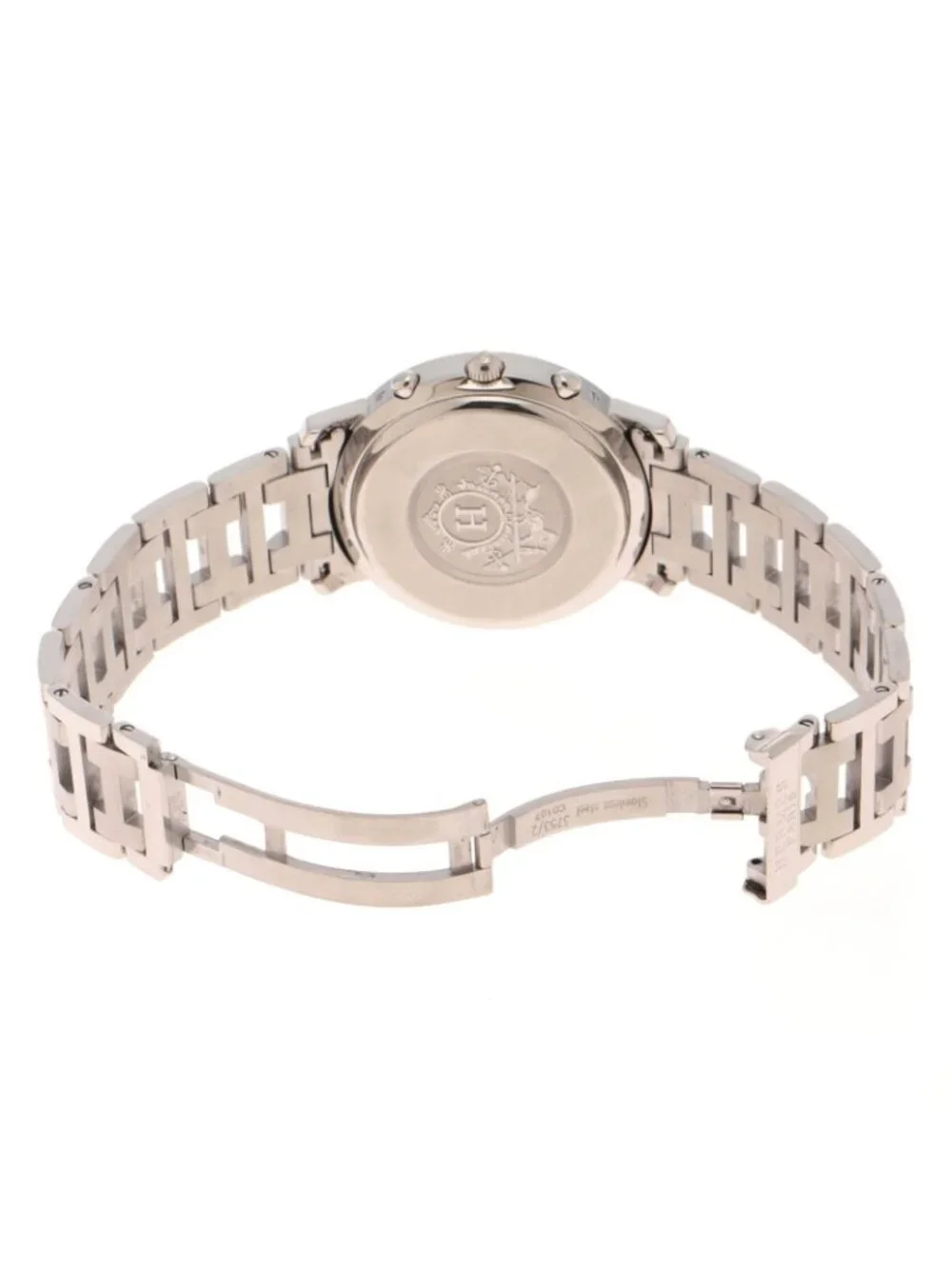Hermes Clipperchrono Watch Stainless Steel White